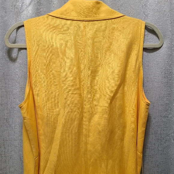 Coldwater Creek Linen blend sleeveless Maxi Dress Modest Button Up Size 16 P - Picture 6 of 16